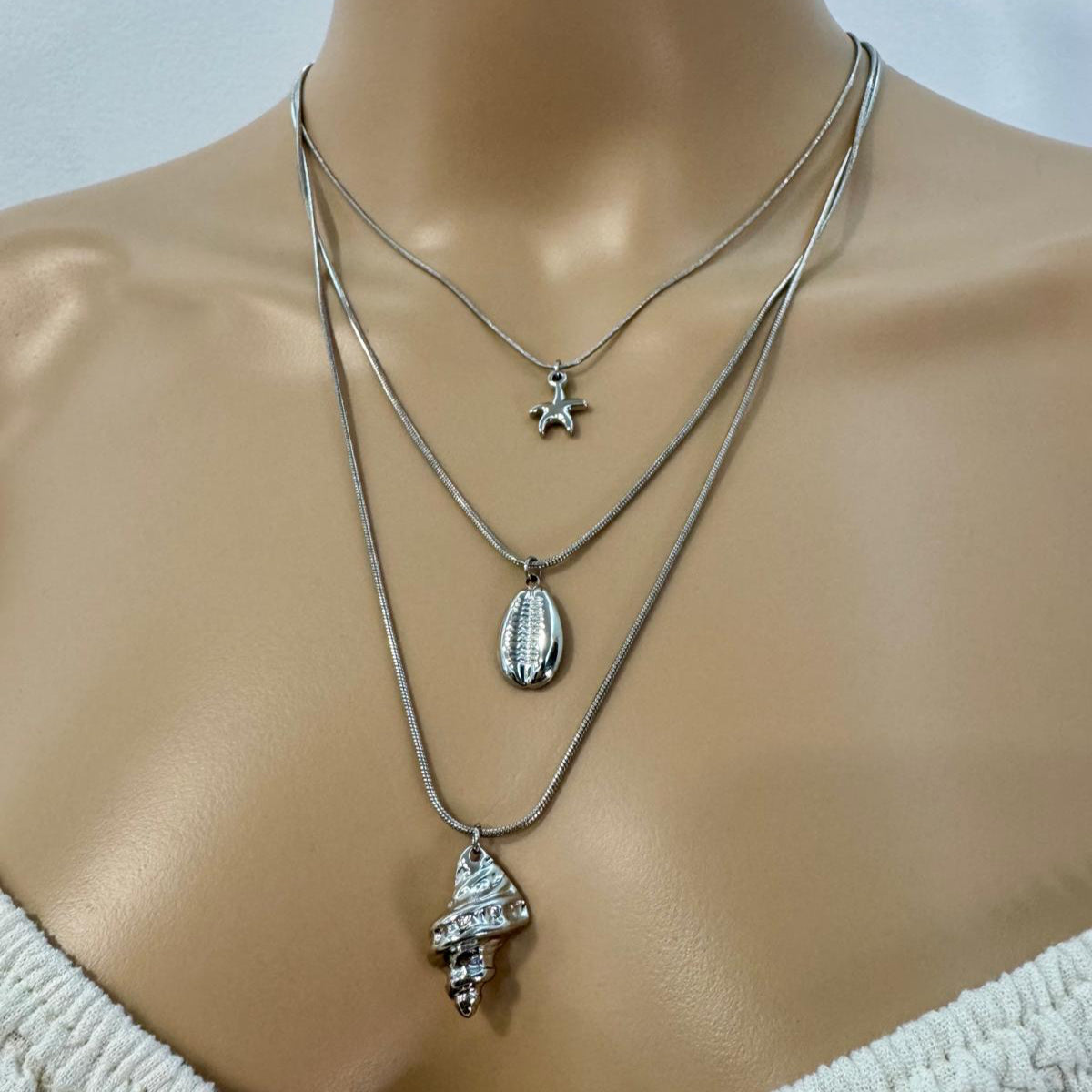 Fio Inox Triplo - Estrela, Búzio, Concha