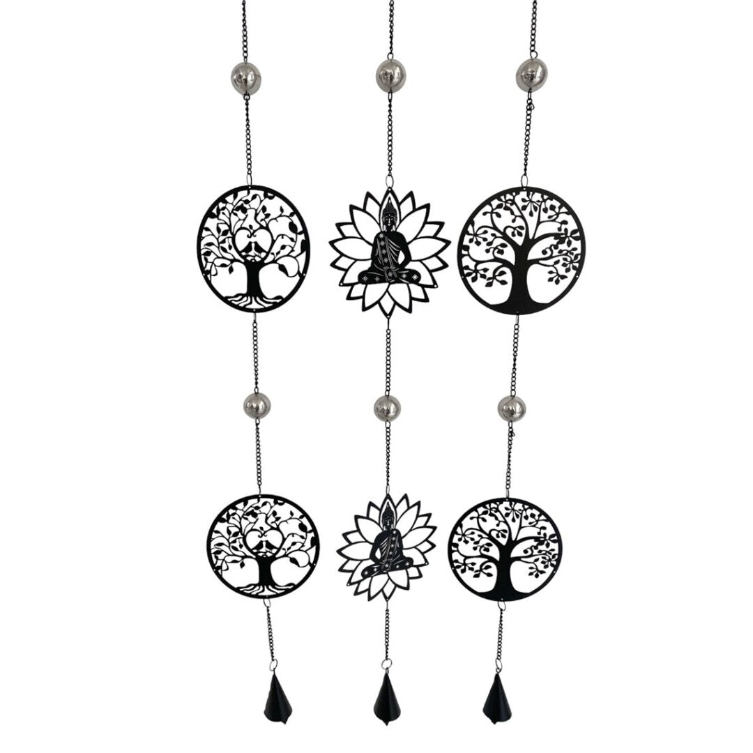 Espanta Espirito, Duplo, Preto, Bolas Prateadas, Arvores da vida, e buda flor de lotus (13cm) VARIEDADES