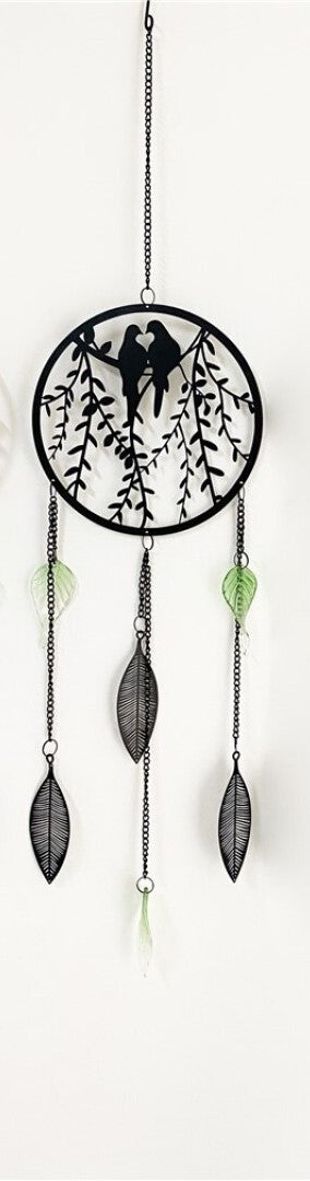Espanta Espirito, Arvore da vida e Passaros Preto, Folhas Verdes (18cm) VARIEDADES Arvore