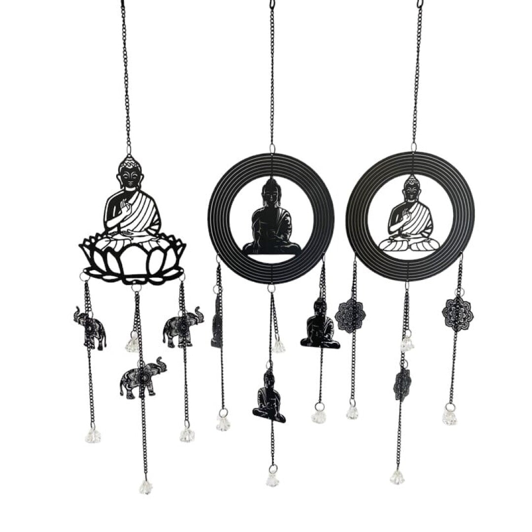 Espanta Espirito; Preto; Buda, Mandala, Elefantes VARIEDADES (18cm)