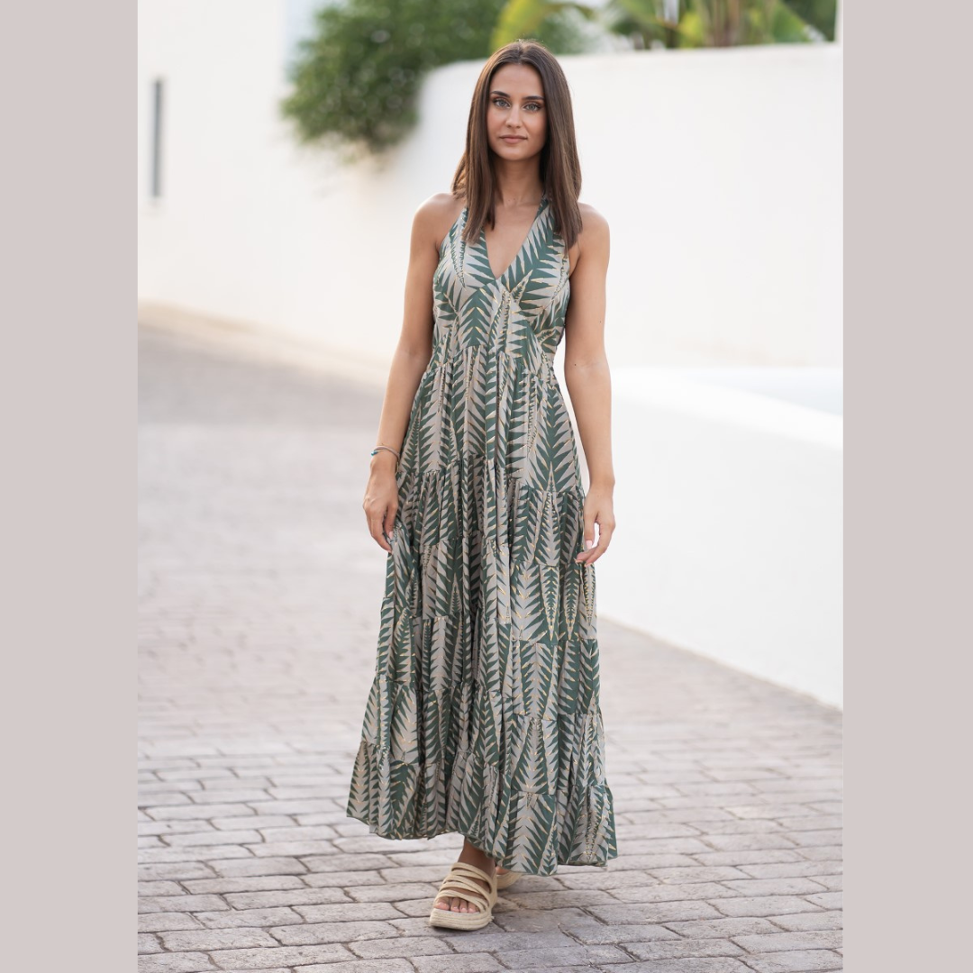Vestido Verduras e Dourados 35564