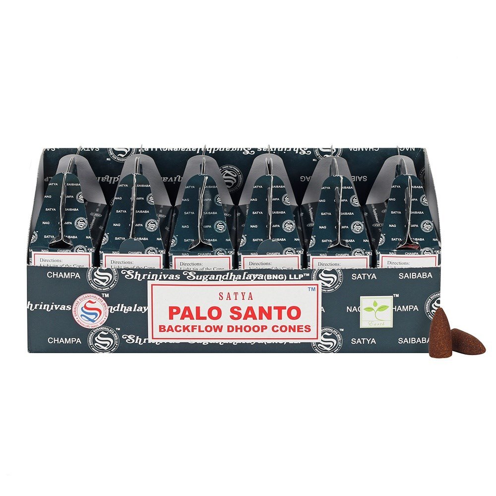 Satya Palo Santo Backflow Dhoop Cone (24 peças, x1 Caixa)