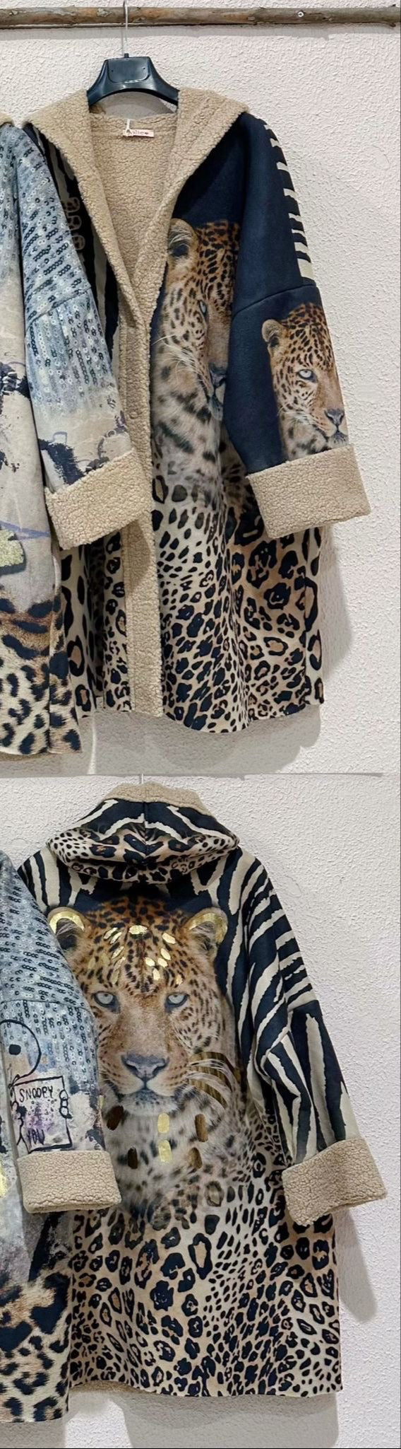 Casaco Estampado Bege Animal Print Leopardo