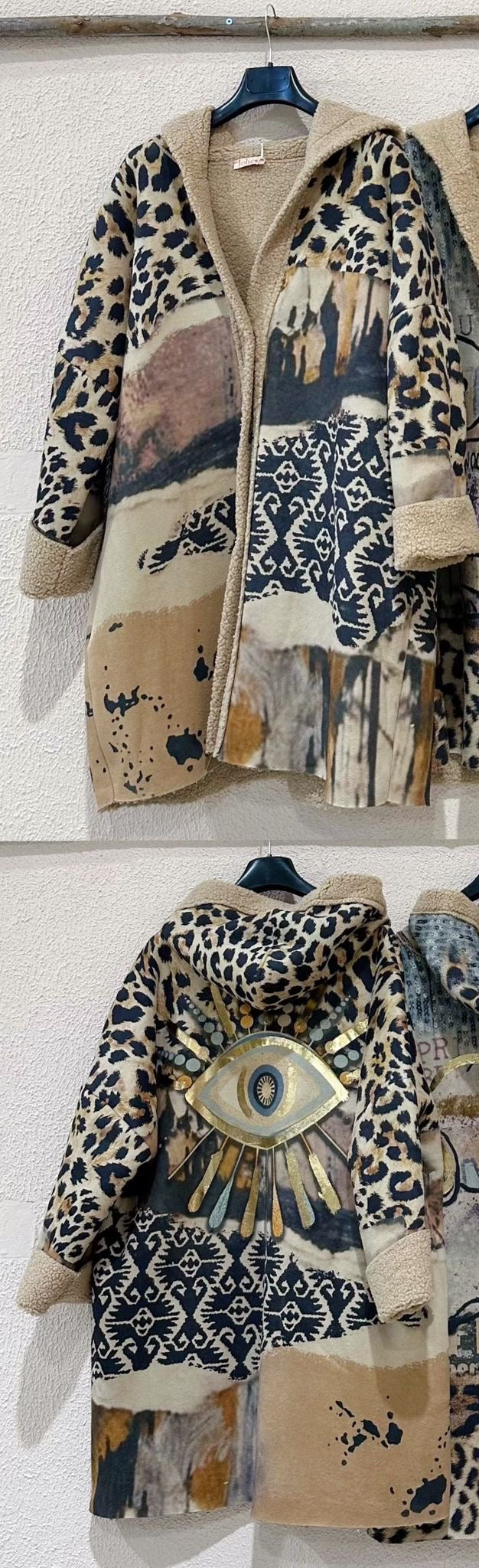 Casaco Estampado Bege Animal Print Leopardo