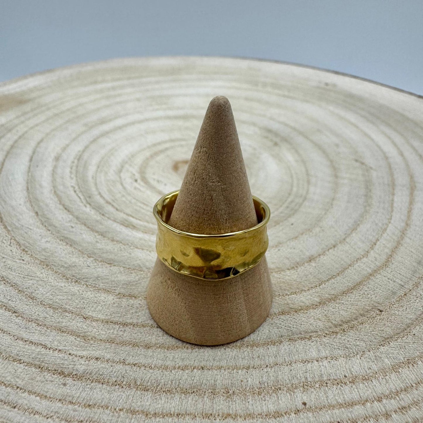 Anel Chapado (Prateado e Dourado) Dourado