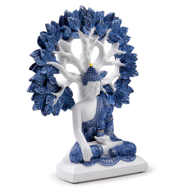 Buda Tailandes Branco e Azul, Arvore da Vida