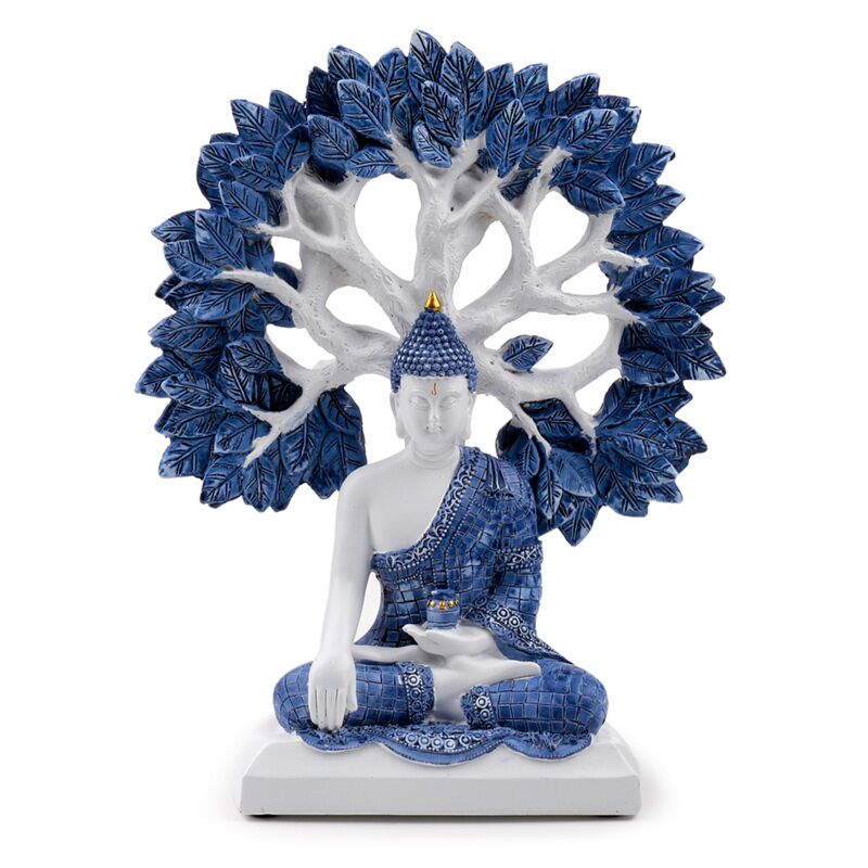 Buda Tailandes Branco e Azul, Arvore da Vida