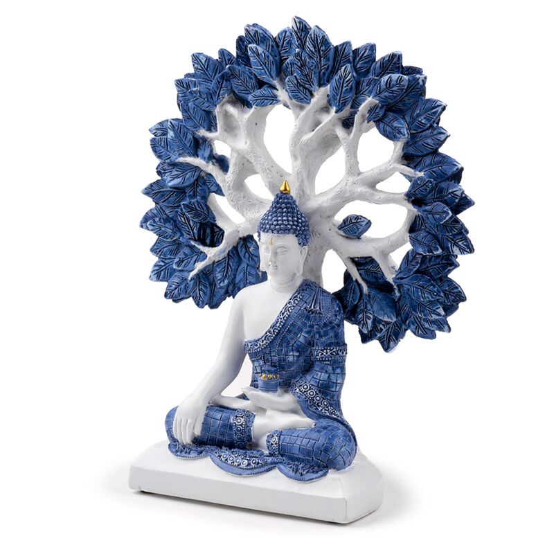 Buda Tailandes Branco e Azul, Arvore da Vida