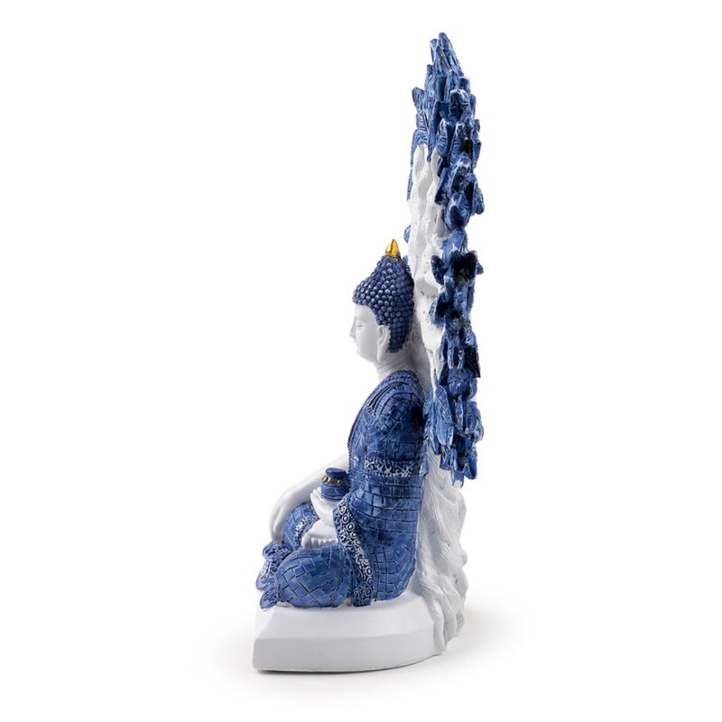 Buda Tailandes Branco e Azul, Arvore da Vida