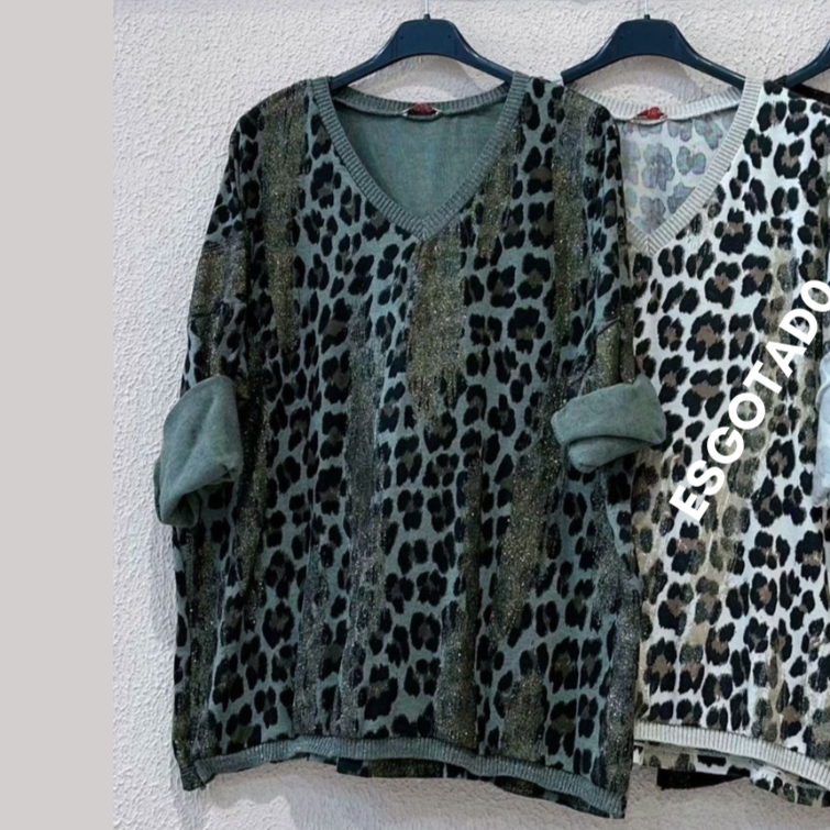 Blusa Animal Print Brilhante Bege