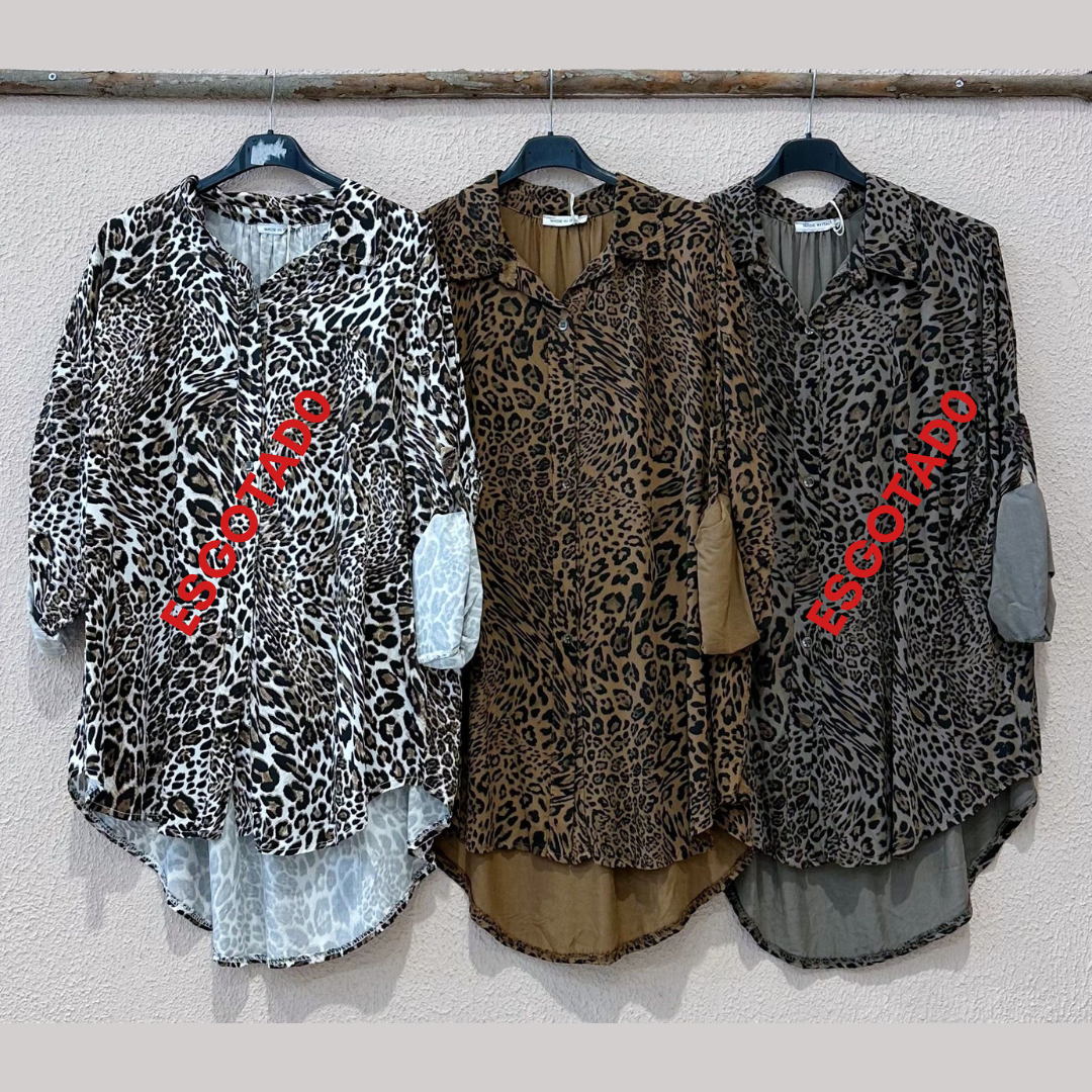 Camisa Animal Print Camel