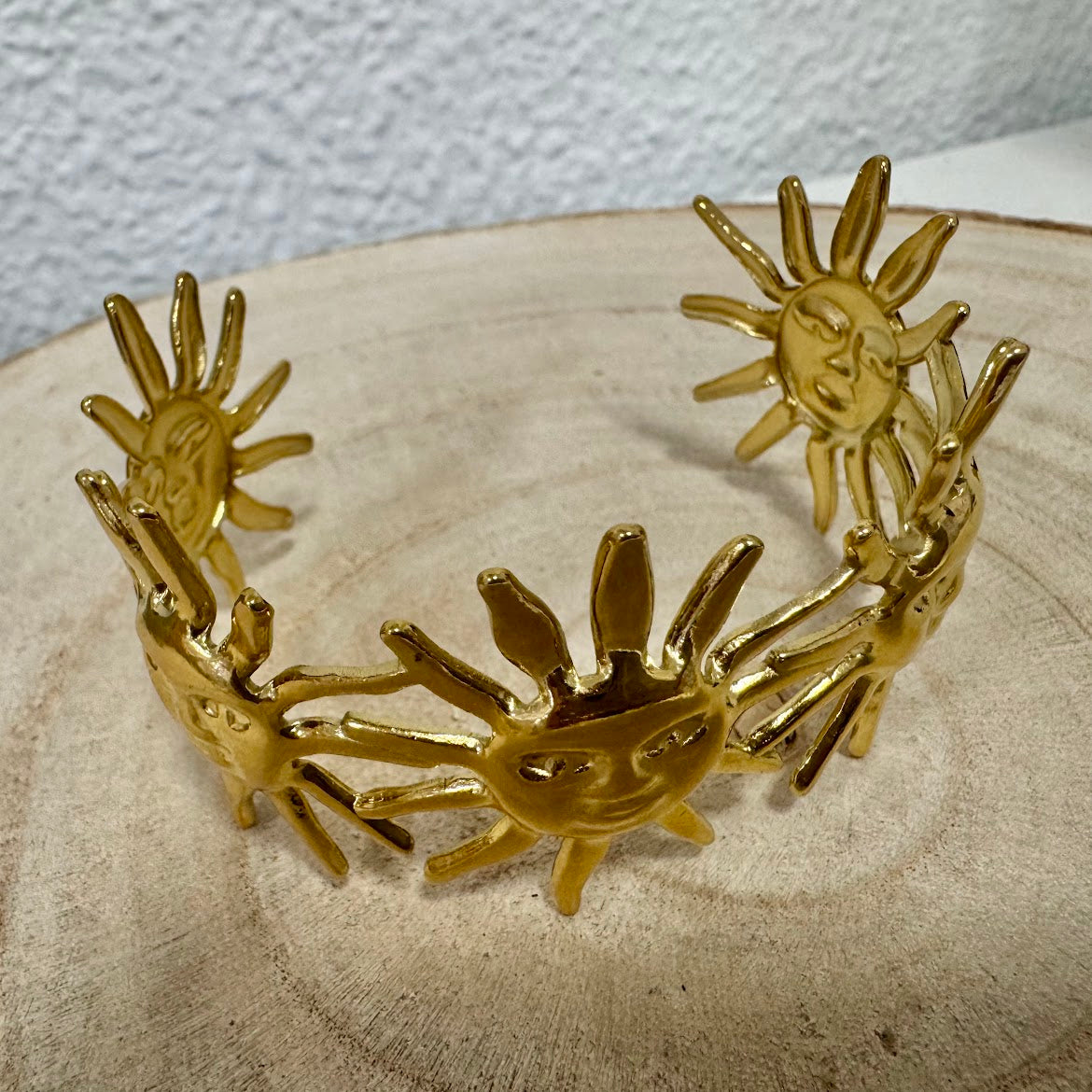 Pulseira Aberta, Dourado, Sol