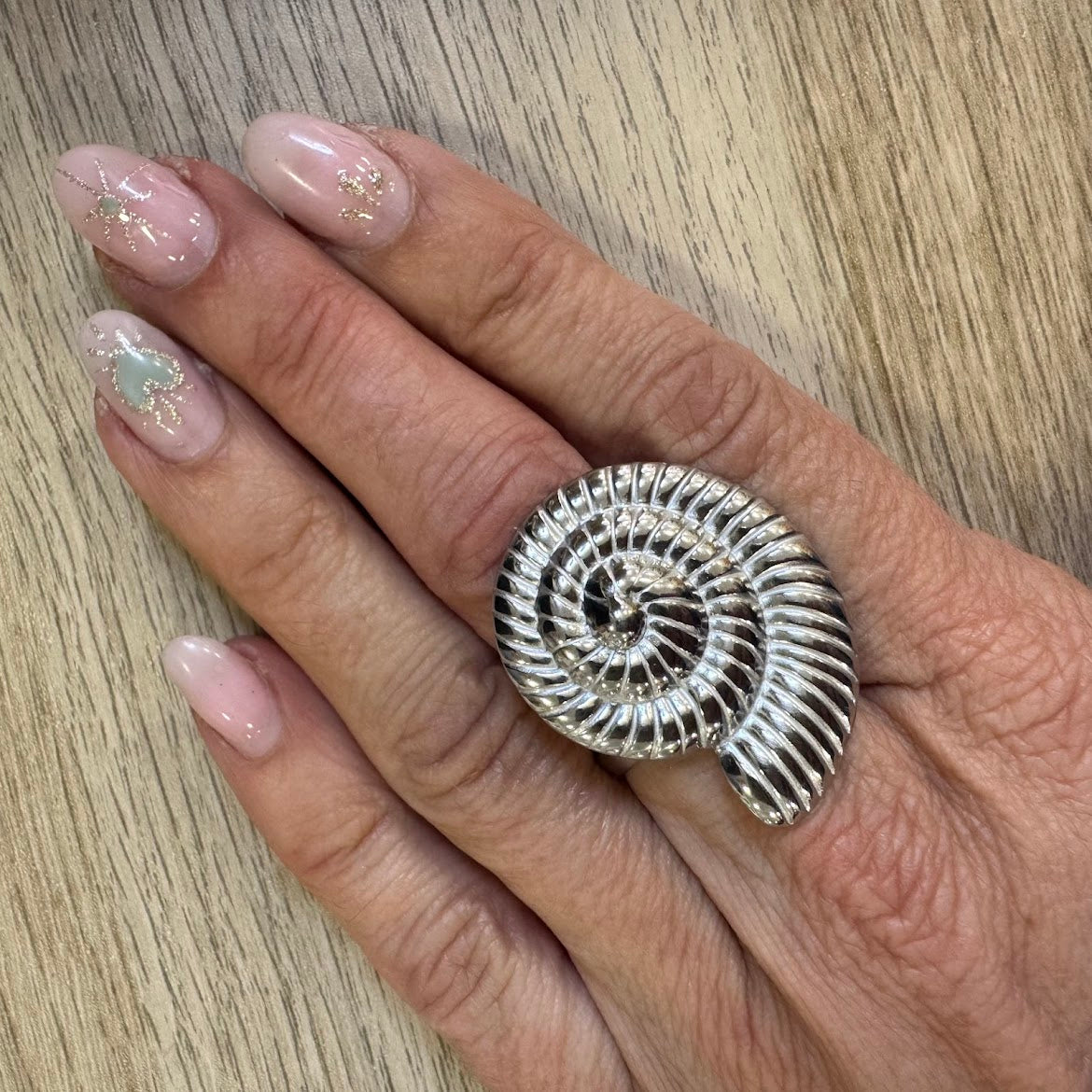 Anel Inox Caracol, Tipo Ammonite VARIEDADES (Dourado/Prateatdo)