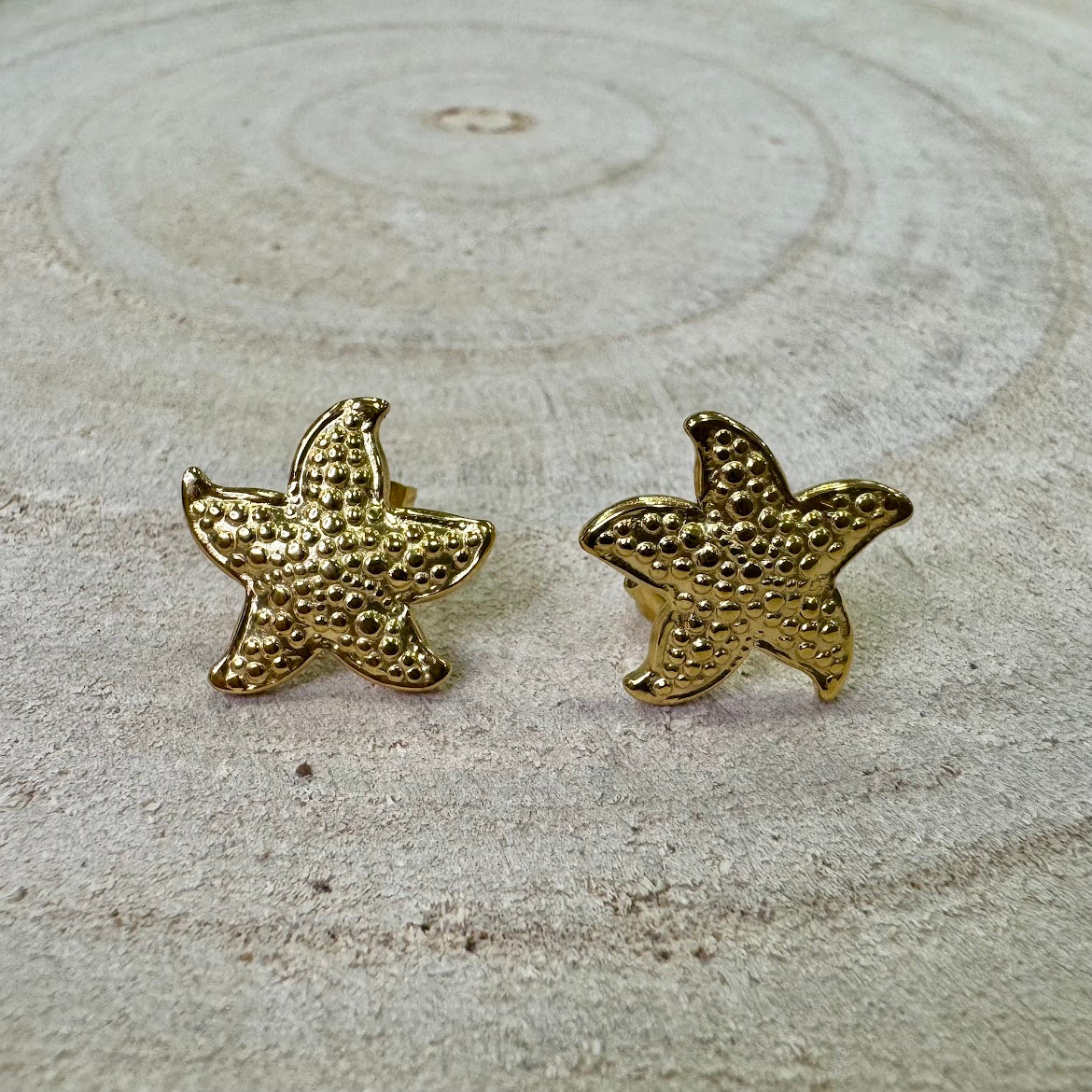 Brincos Estrelas do Mar Dourado