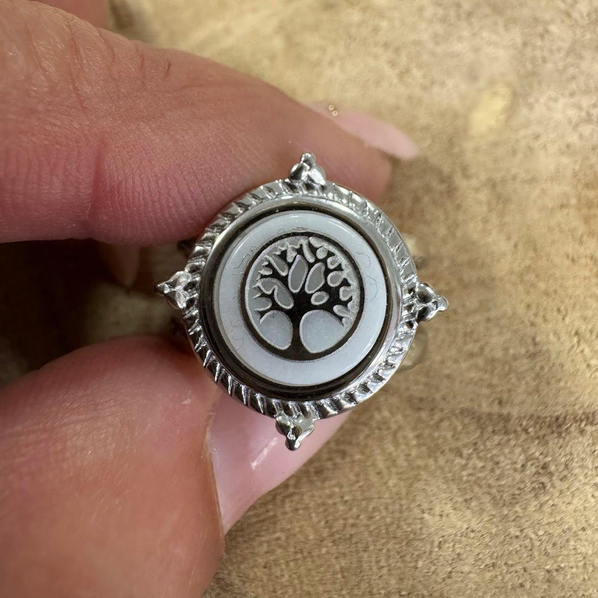 Anel Inox, Arvore da Vida com Pedra (VARIEDADES)