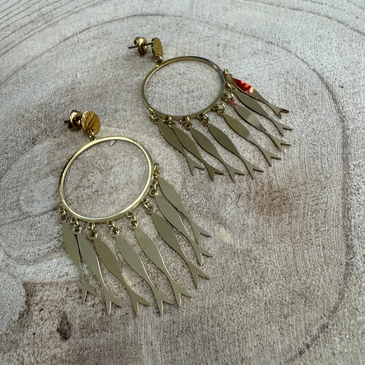 Brincos Inox, Peixe Simples, Cai-cai (VARIEDADES; Prateado/Dourado) Dourado Dourado