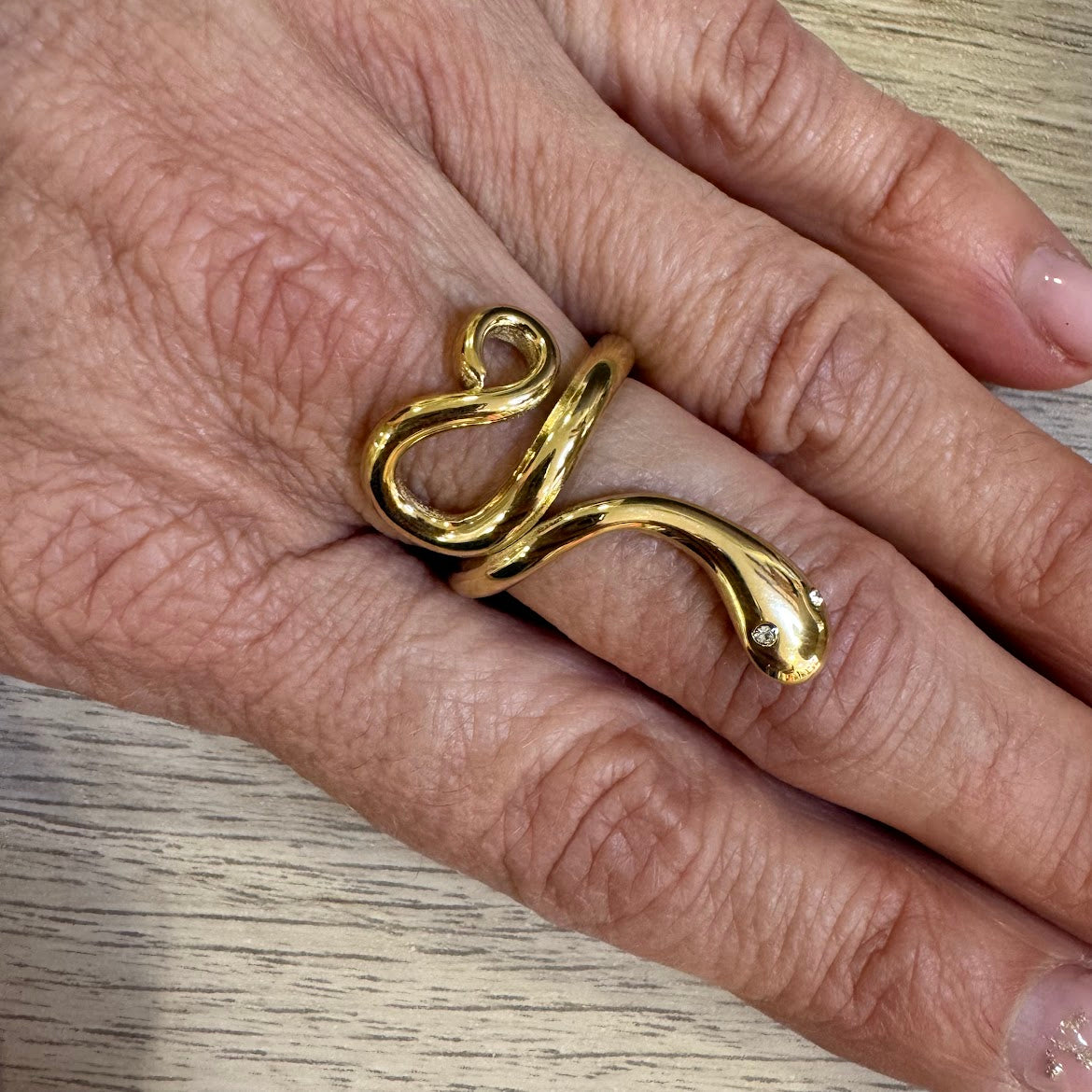 Anel Inox Serpente Simples VARIEDADES (Prateado/Dourado)