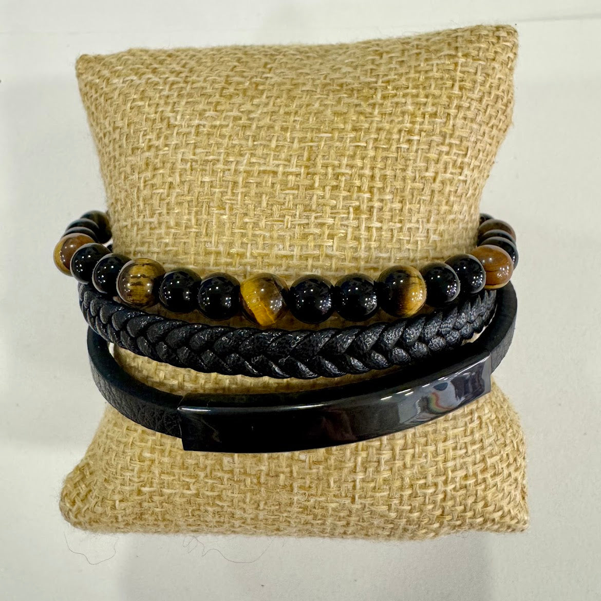 Pulseira Homem Olho de Tigre e Turmalina