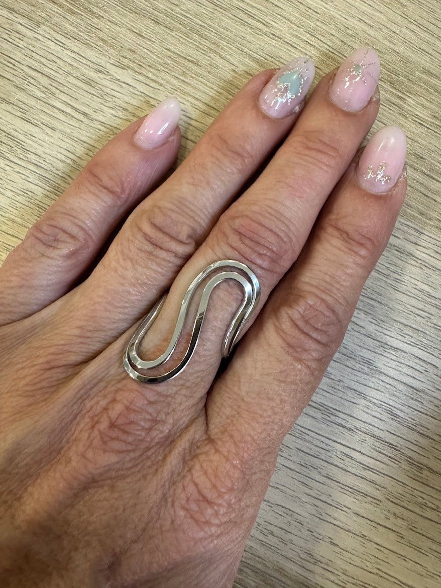 Anel Inox Caotico Simplificado (Prateado/Dourado)