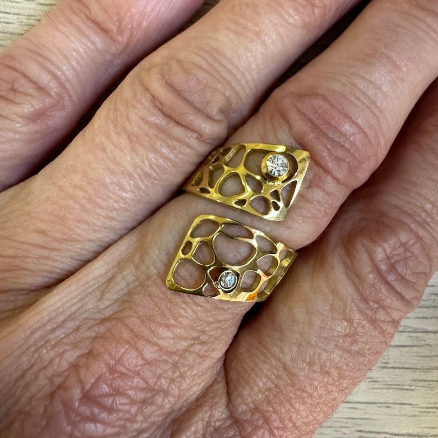 Anel Caos Completo VARIEDADE (Dourado/Prateado) Dourado