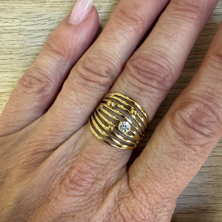 Anel Caos Completo (Dourado)