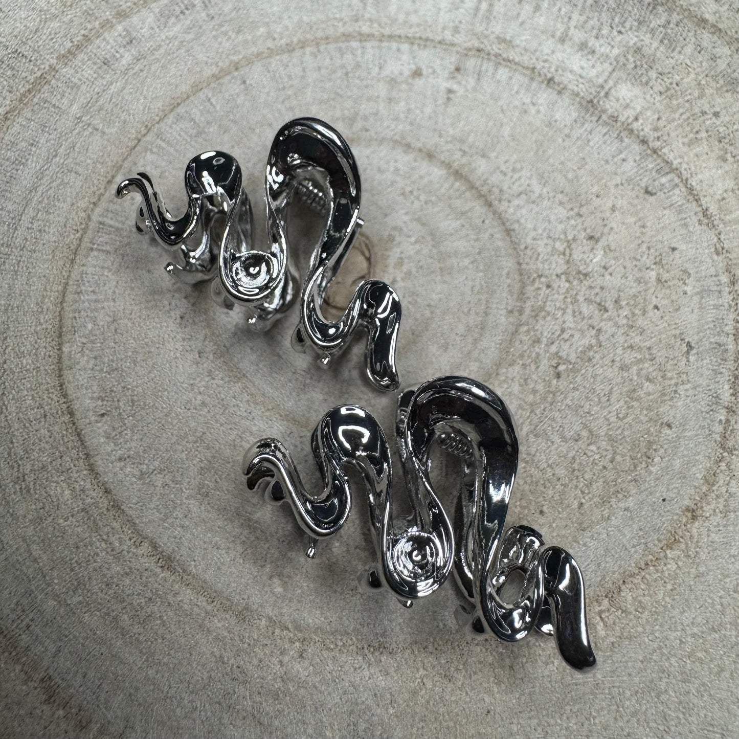 Molas de Cabelo Mini Torcidas Prateado