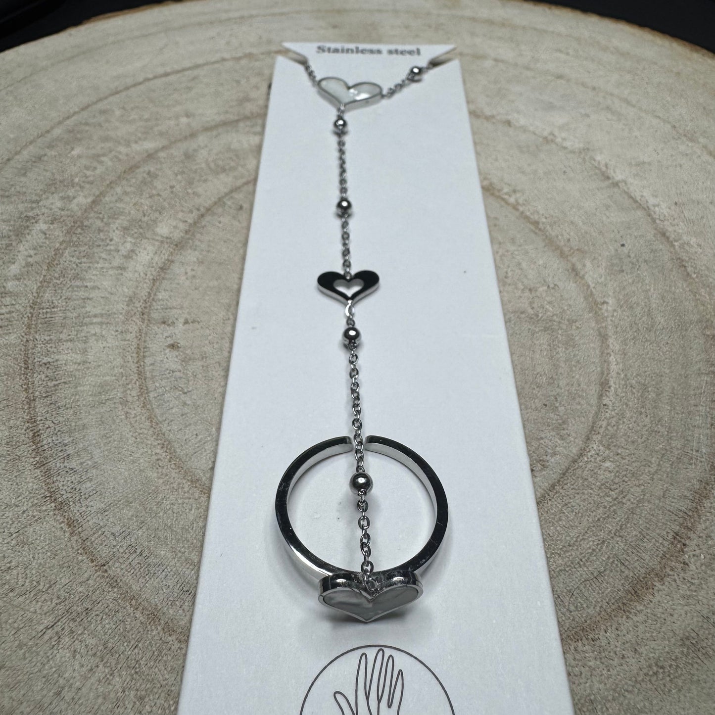 Pulseira de Dedo Brilhantes Coração