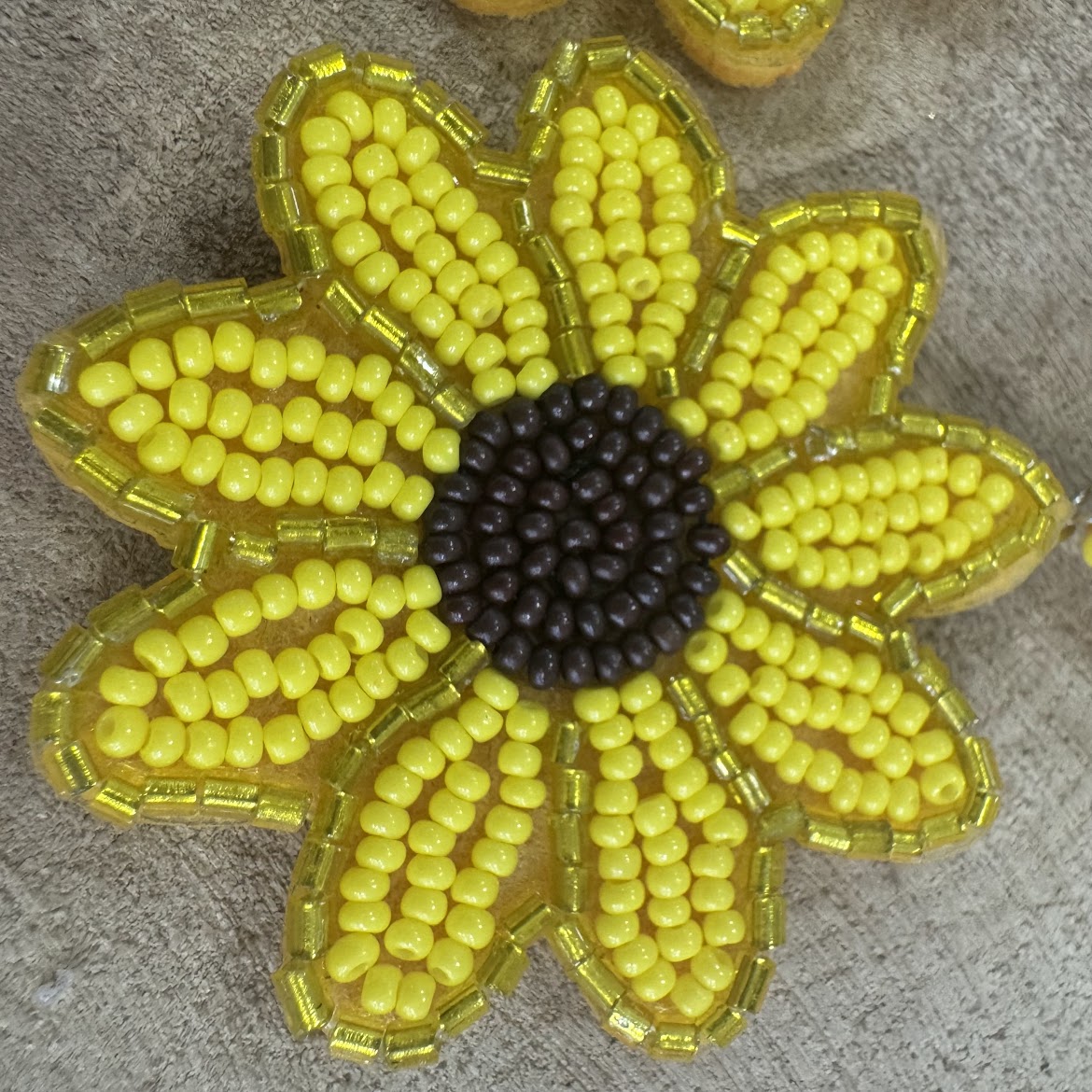 Brincos de Missangas, Flor Girassol