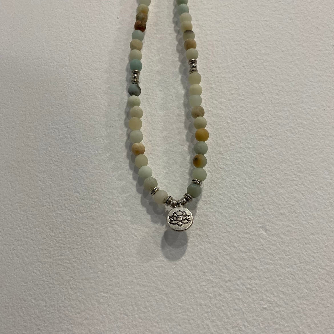 Japamala - Amazonite com Pendente Flor de Lótus