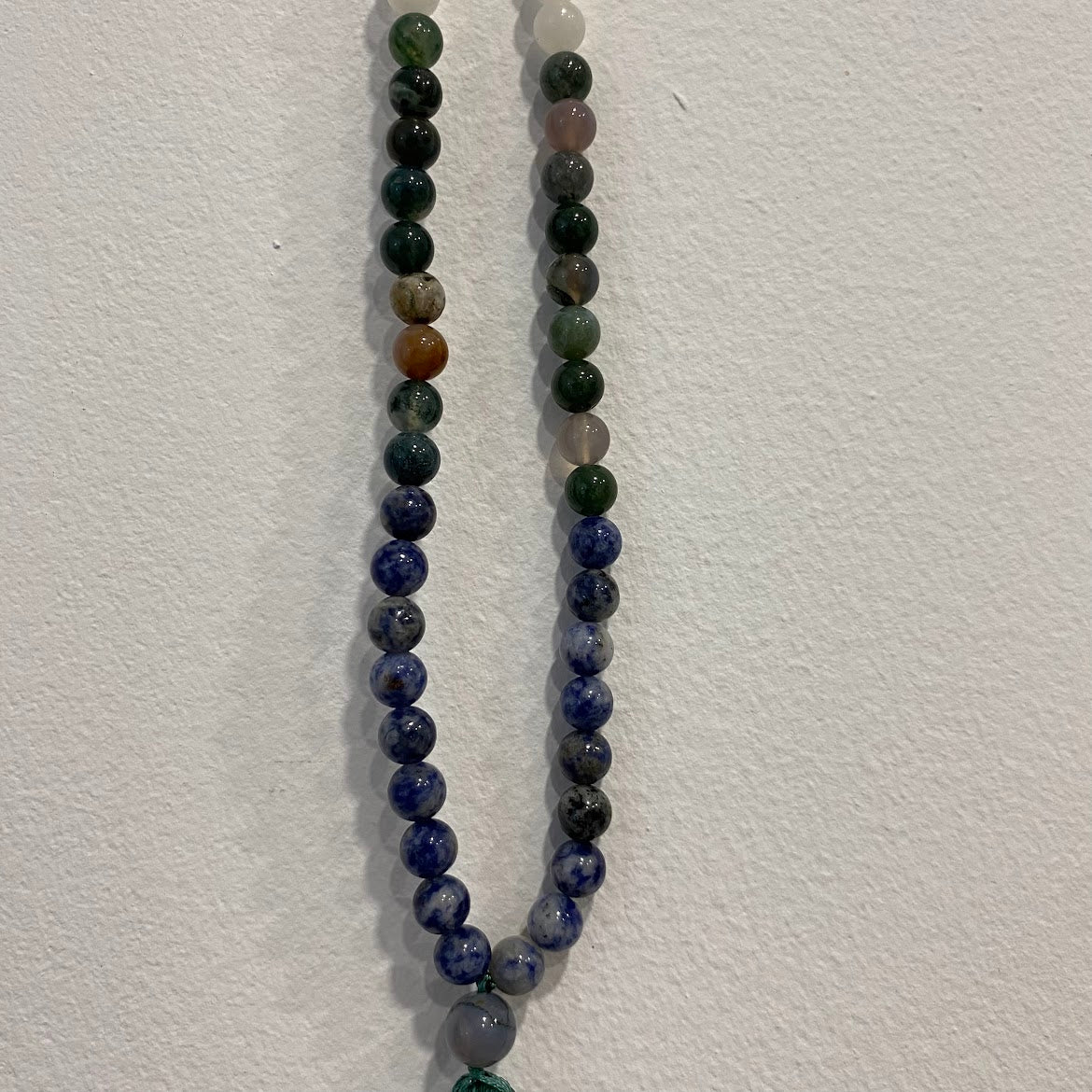 Japamala - de Pedras Agata Musgosa, Jade, e Sodalite.