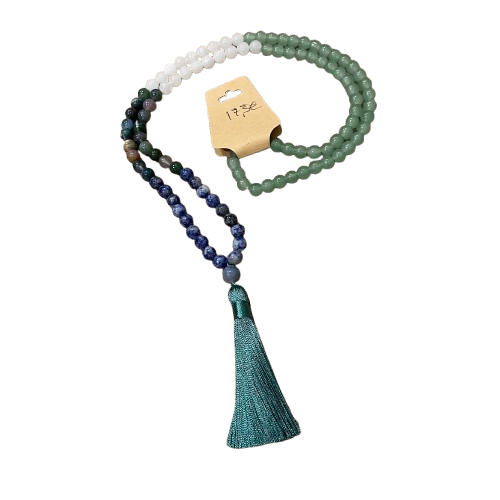 Japamala - de Pedras Agata Musgosa, Jade, e Sodalite.