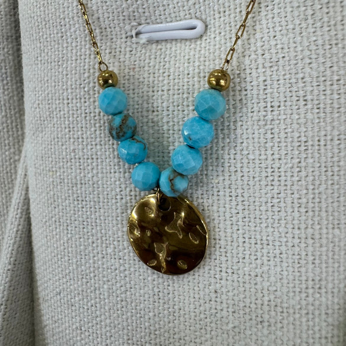 Fio Chapa com Pedras Turquesas (VARIEDADES) Dourado