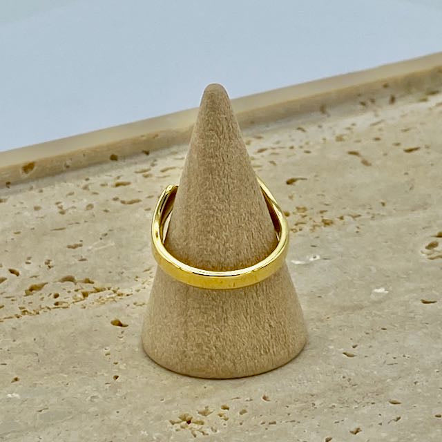 Anel Coraçoes Abertos Dourado