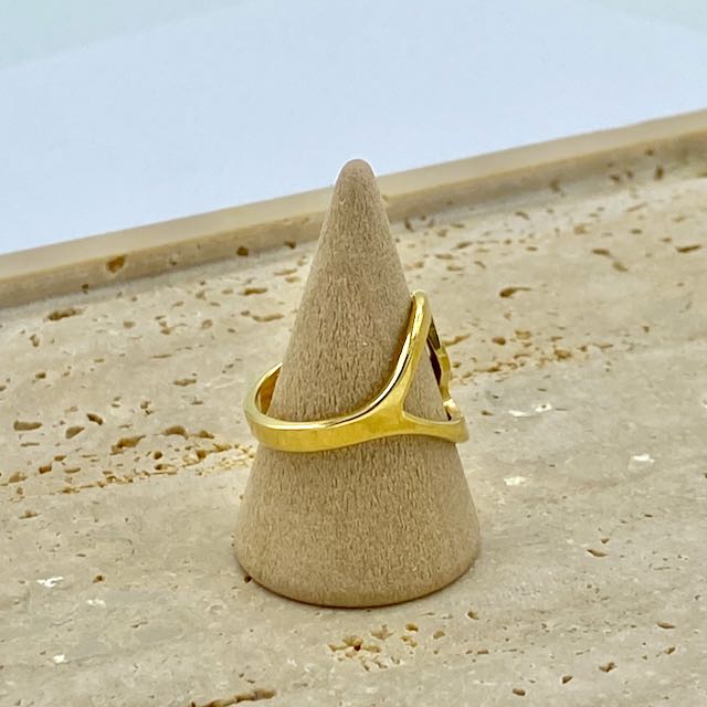 Anel Coraçoes Abertos Dourado