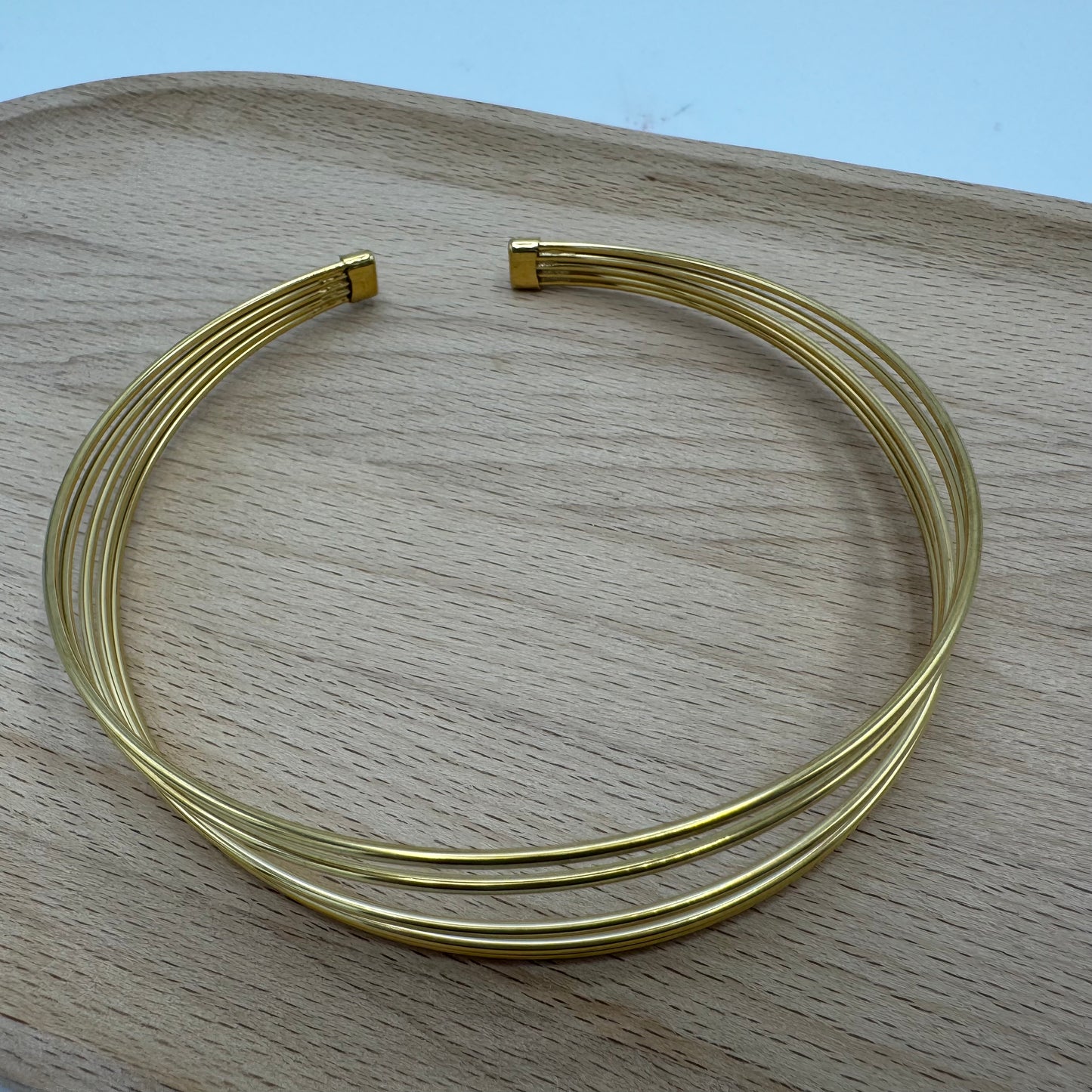 Bracelete Dourada 5 Fiadas Aço Inox