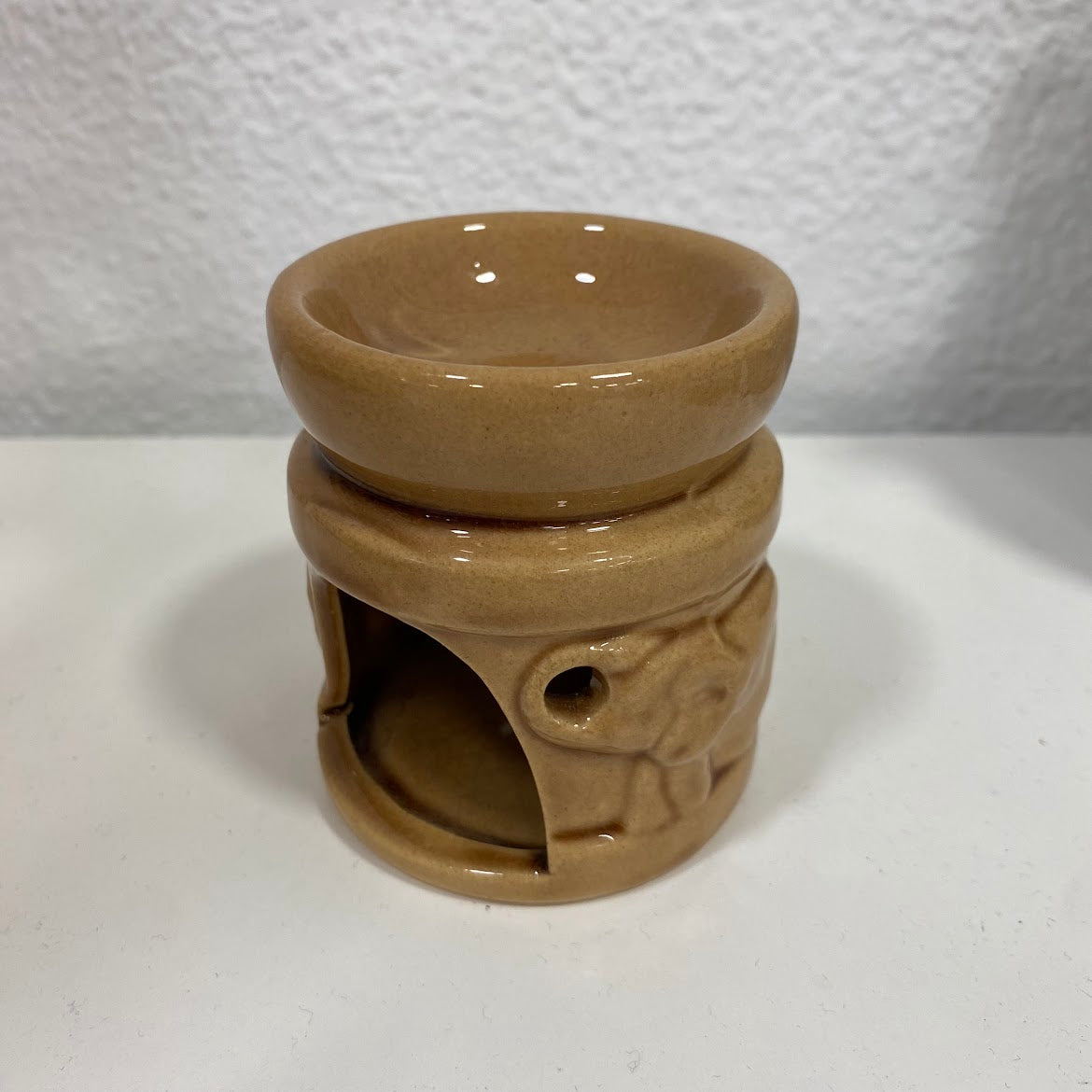 Queimador Cerâmica Elefante Circulo (Bege)
