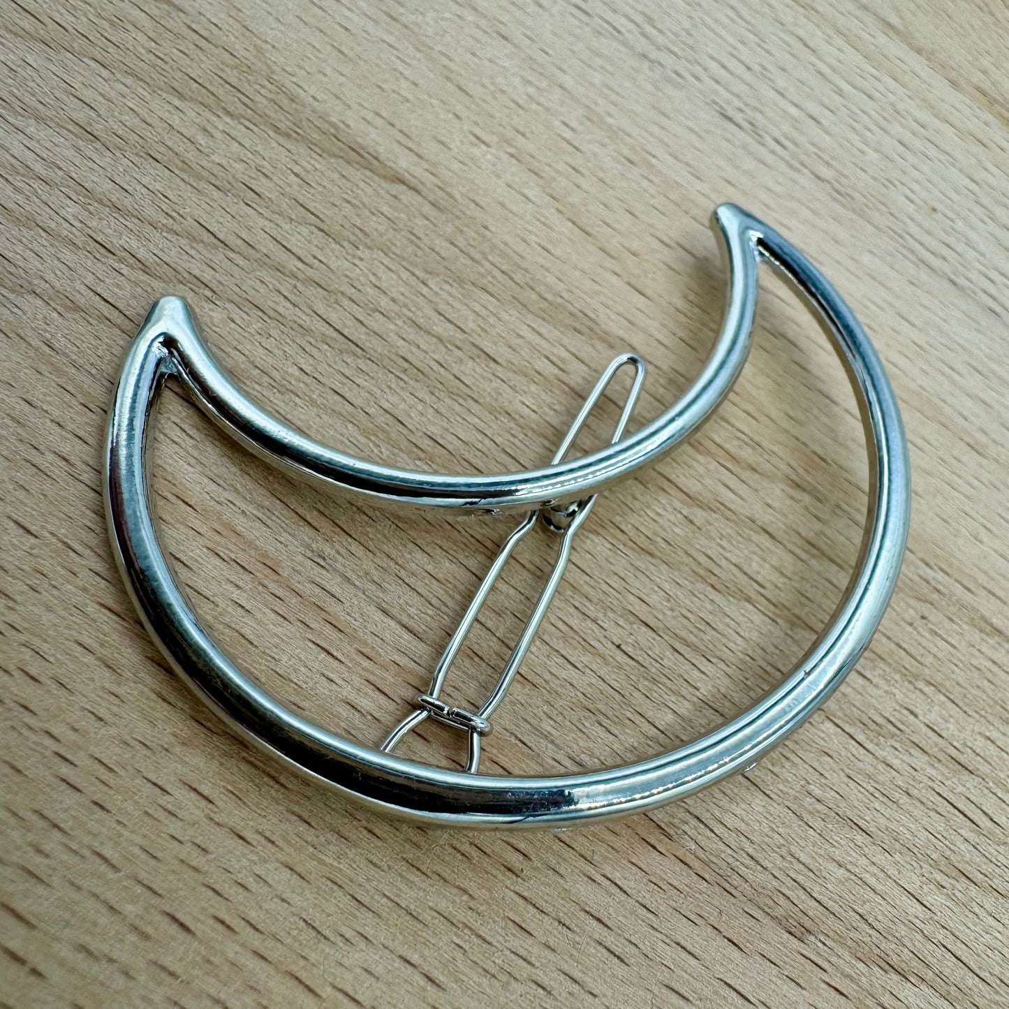 Prendedor Cabelo Lua Prateado