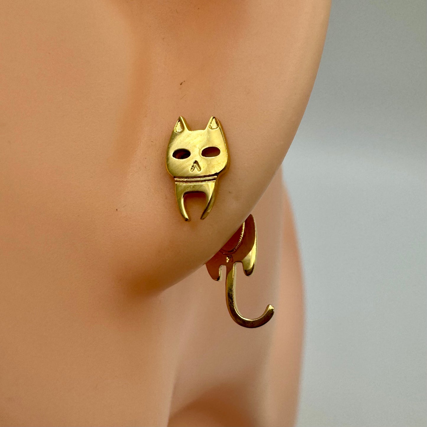 Brincos Gatinhos Dourado