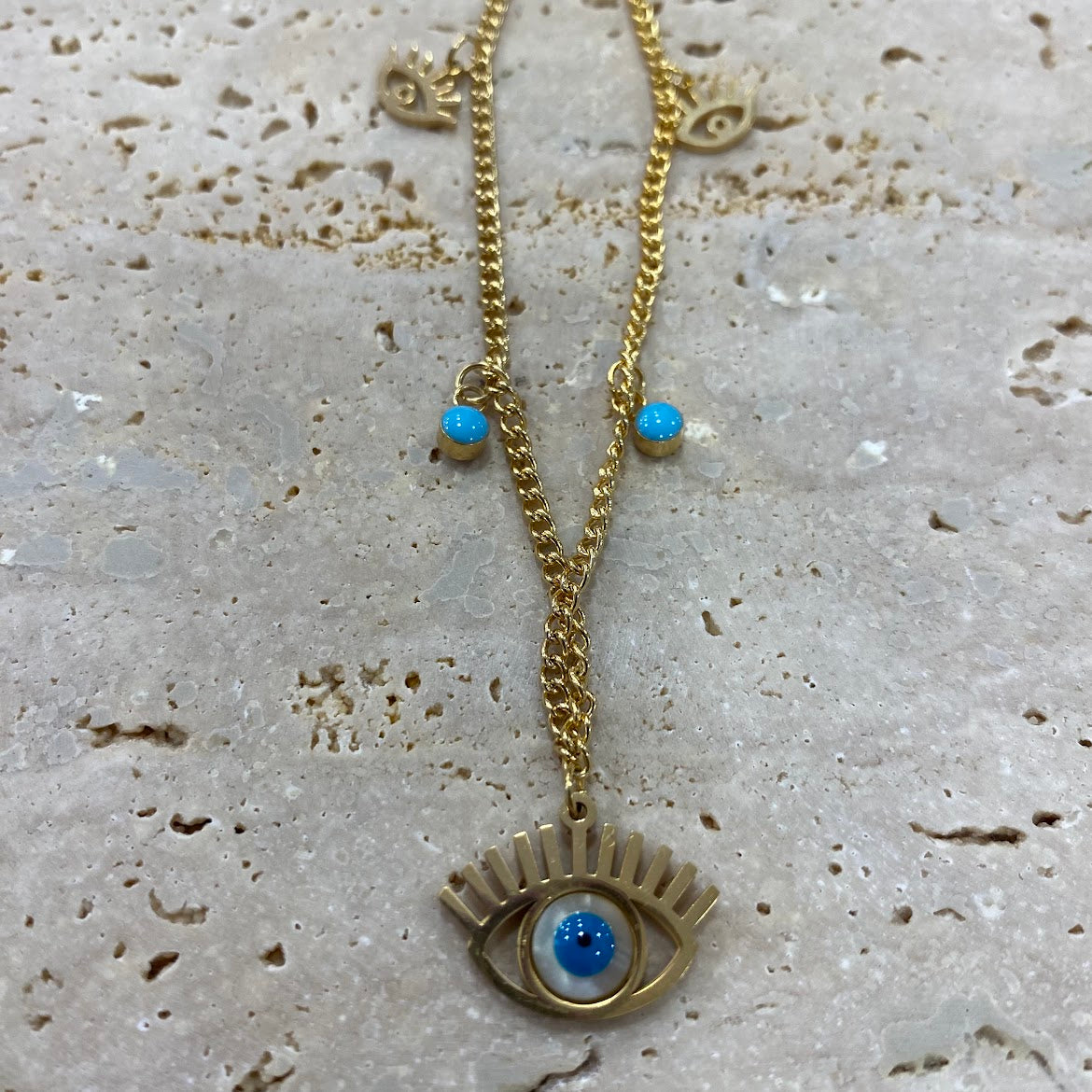 Pulseira de Pé Olho Dourada