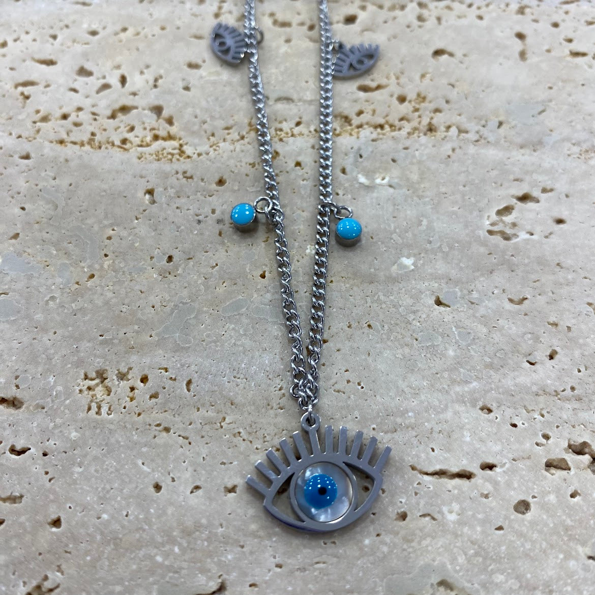 Pulseira de Pé Olho Prata