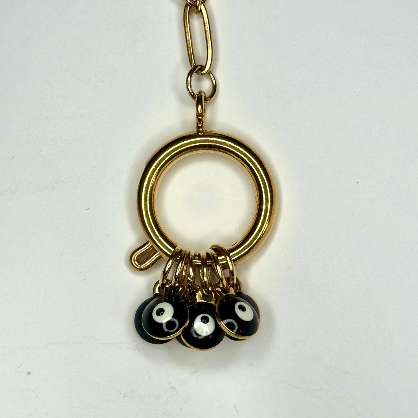 Fio Inox Dourado - Argola com Olhos Turcos (Varientes Preto, Azul, Branco)