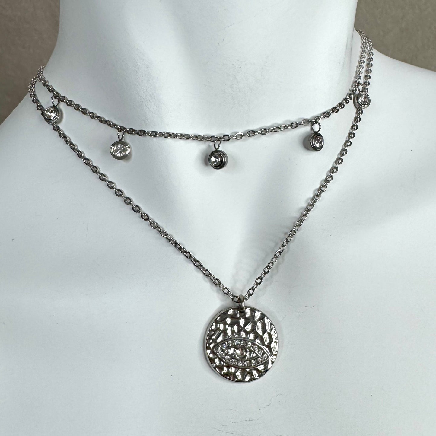 Fio Inox - Medalha Olho Brilhantes
