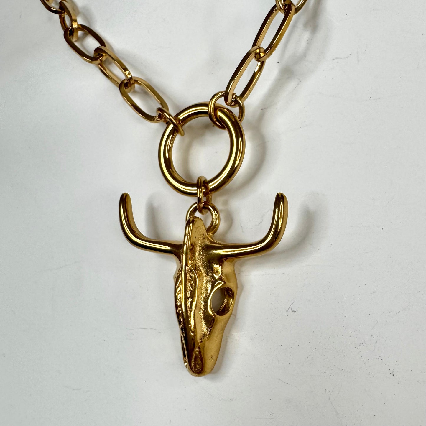 Fio Grande Inox Dourado - Cabeça de Touro