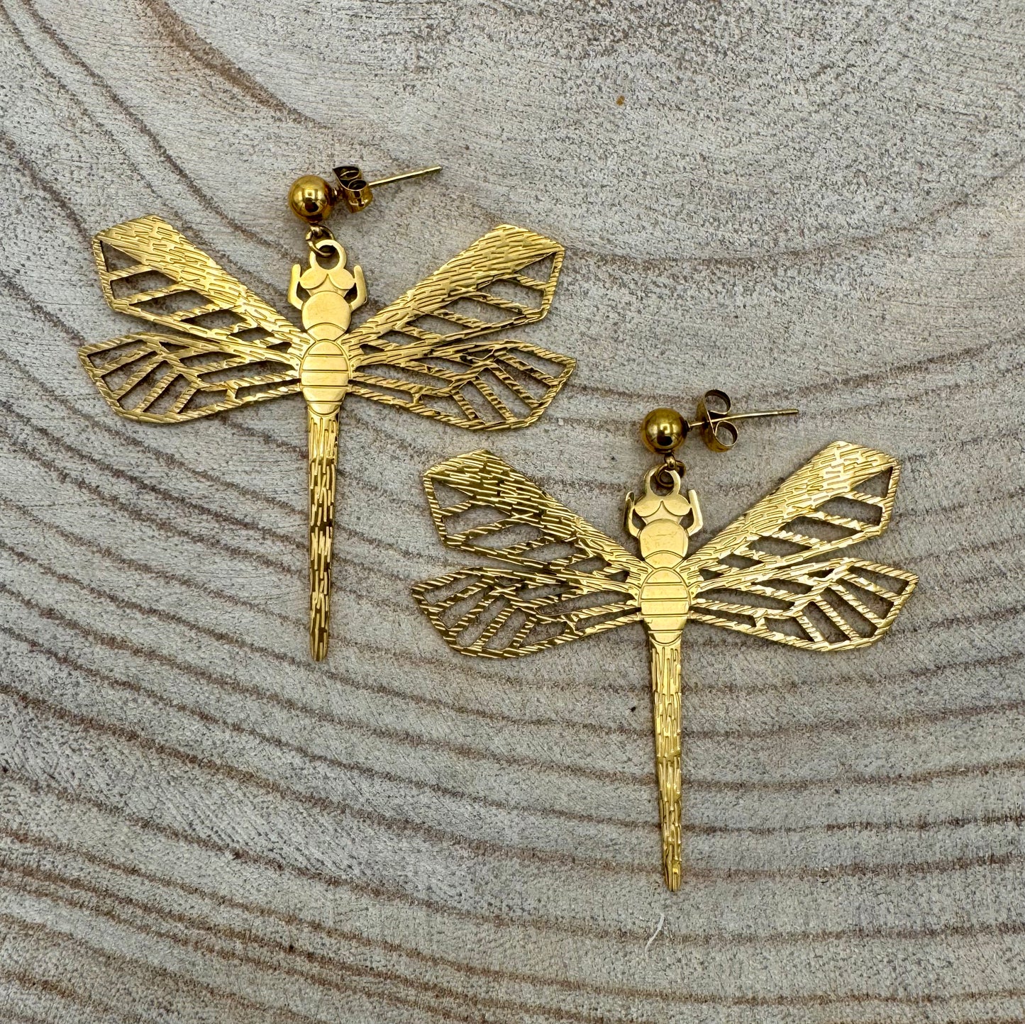 Brincos Dourados Libelinhas