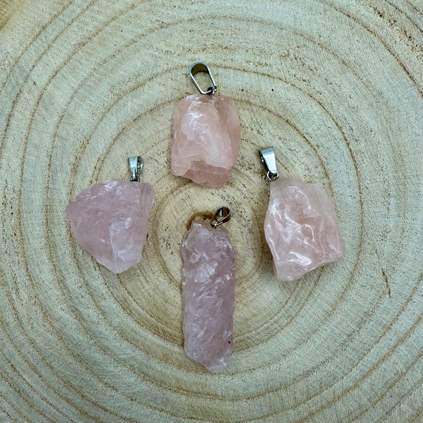 Pendente Pedra Bruta - QUARTZO ROSA