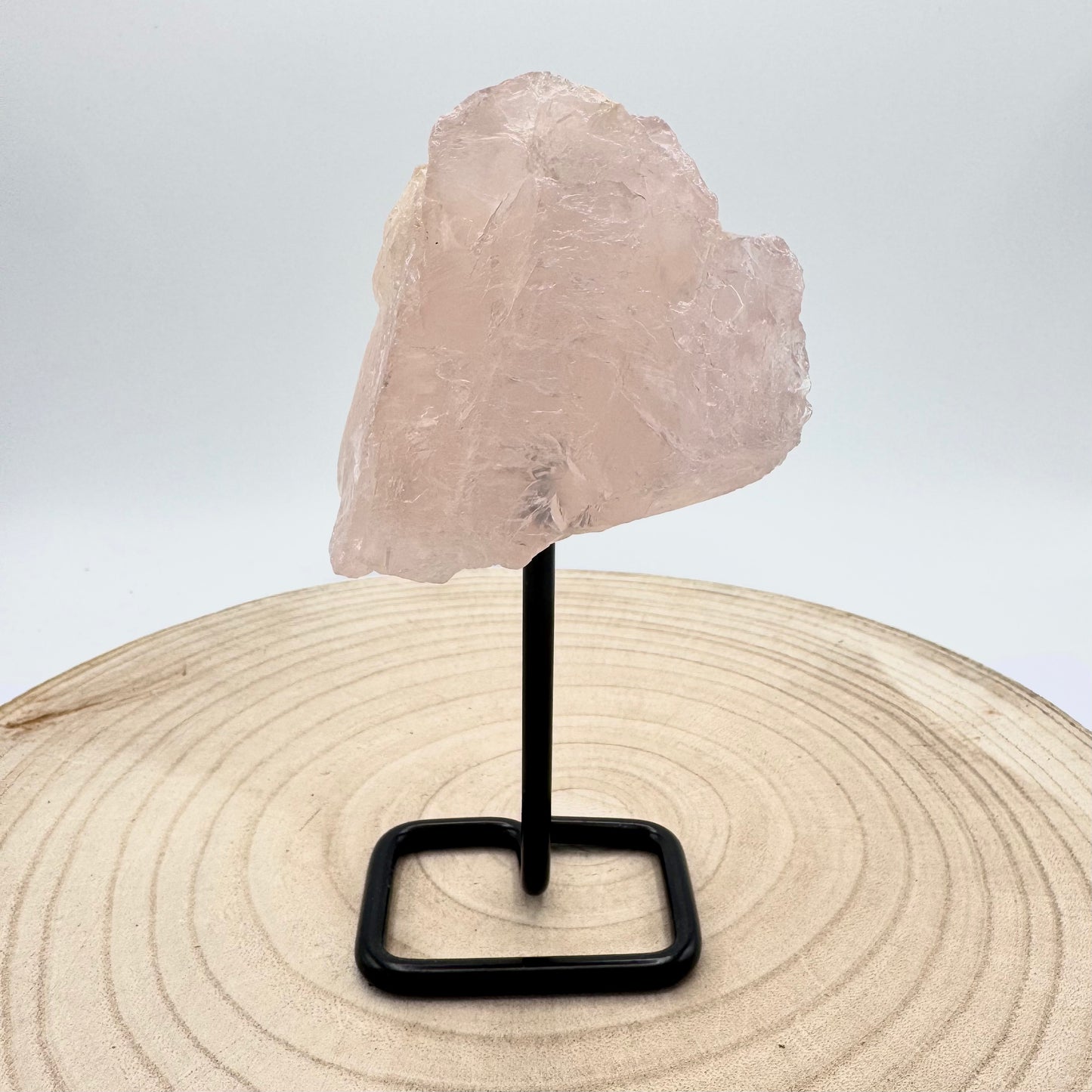 Pedra em Base de Metal, 15-18cm - Quartzo Rosa