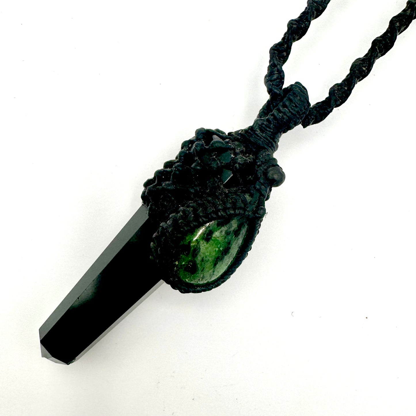 Amuleto Obelisco Rubi Zoisite e Obsidiana