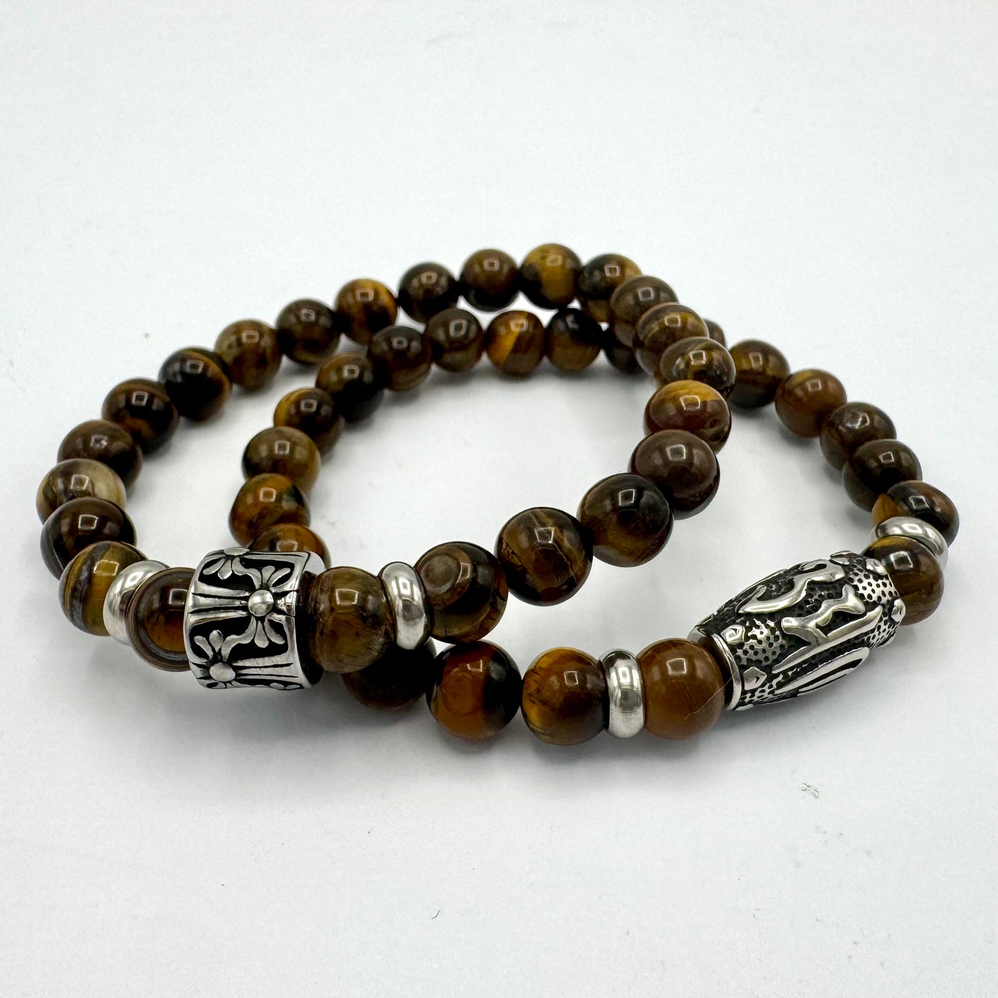 Pulseira Homem Olho de Tigre com Pingente Pulseira 1
