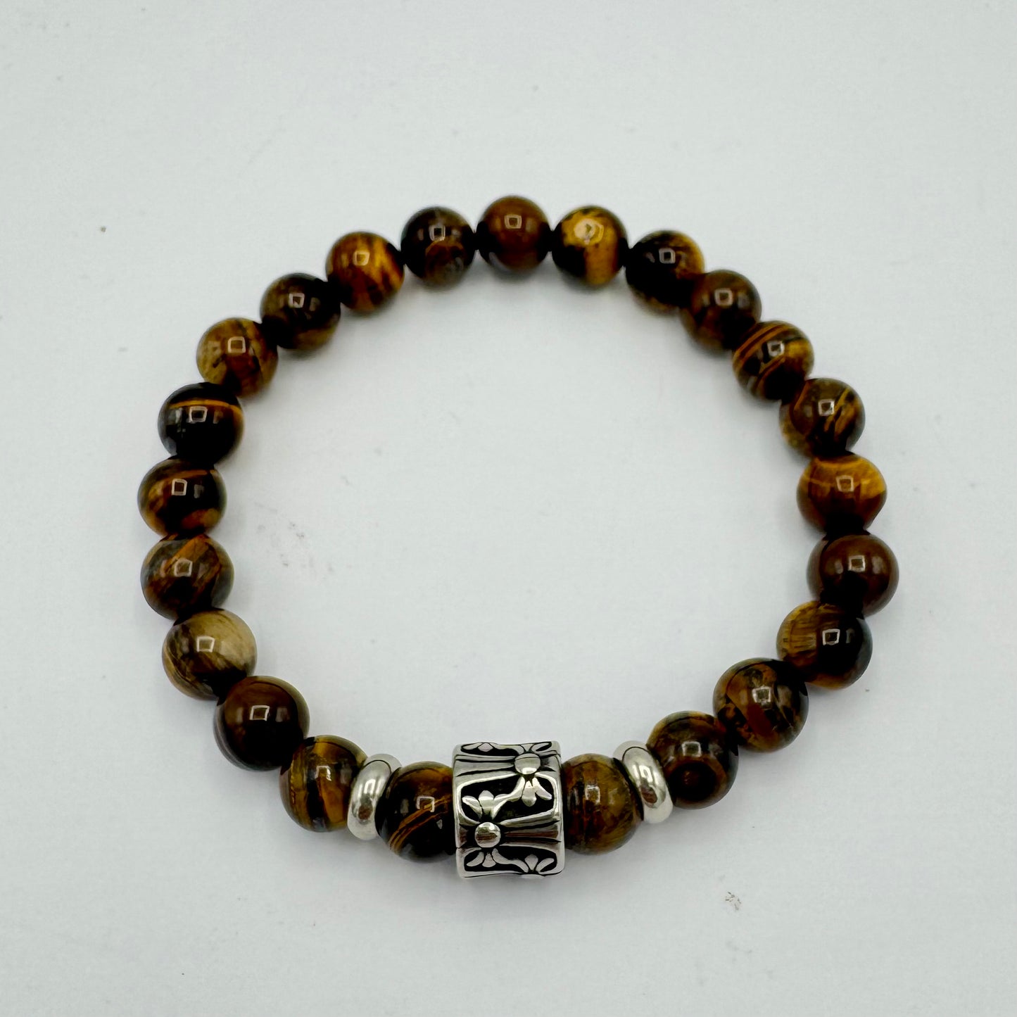 Pulseira Homem Olho de Tigre com Pingente Pulseira 1