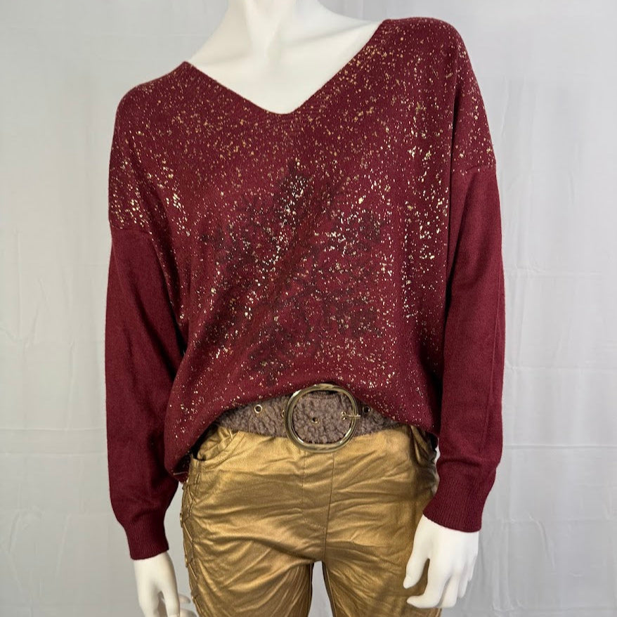 Blusa Metalizados Dourado Bordeaux